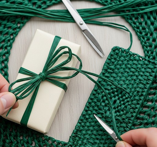 Edelbast 30m an einem Stück, smaragdgrün