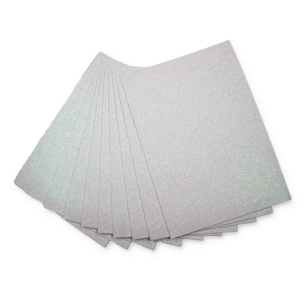 Glitter-Moosgummi, A4, 10 Bogen weiß