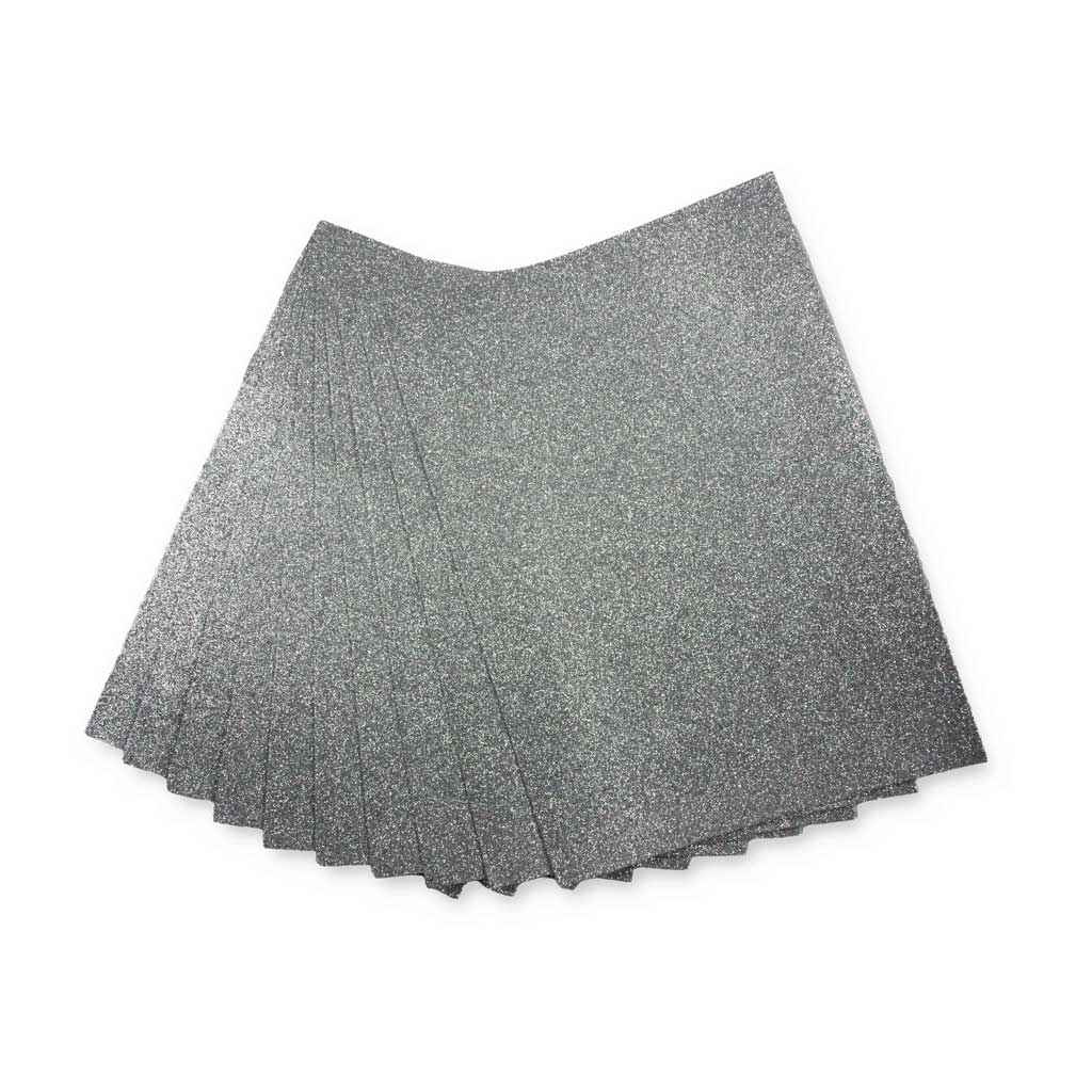 Glitter-Moosgummi, A4, 10 Bogen silber