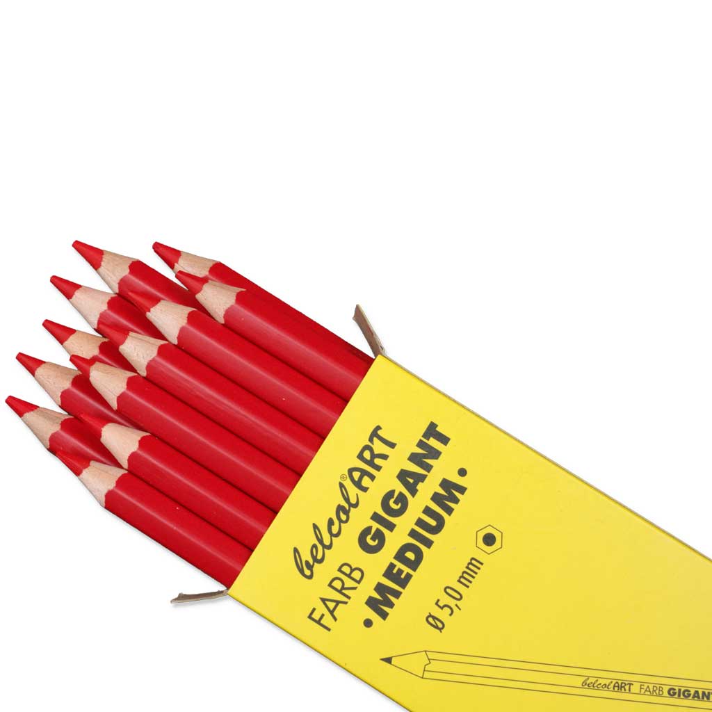 belcolART FARB GIGANT MEDIUM,12 Stifte Zinnoberrot