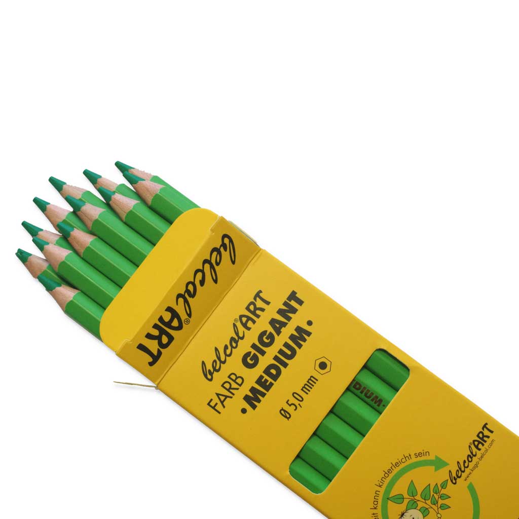 belcolART FARB GIGANT MEDIUM, 12 Stifte Grasgrün
