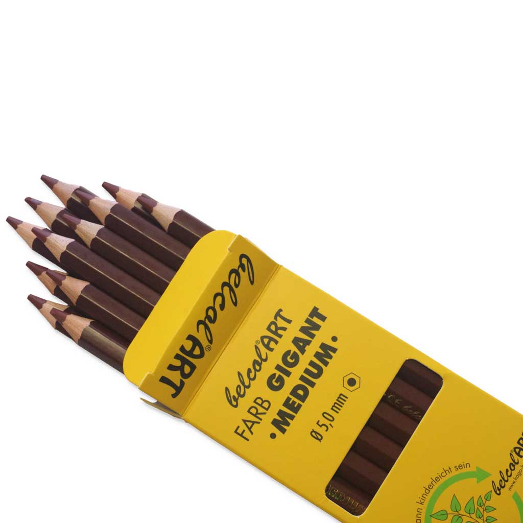 belcolART FARB GIGANT MEDIUM, 12 Stifte Braun