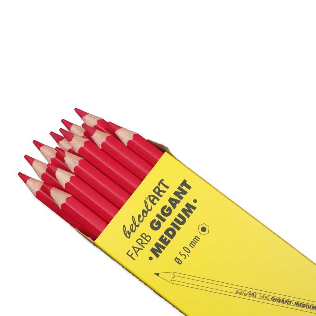 belcolART FARB GIGANT MEDIUM, 12 Stifte Karminrot