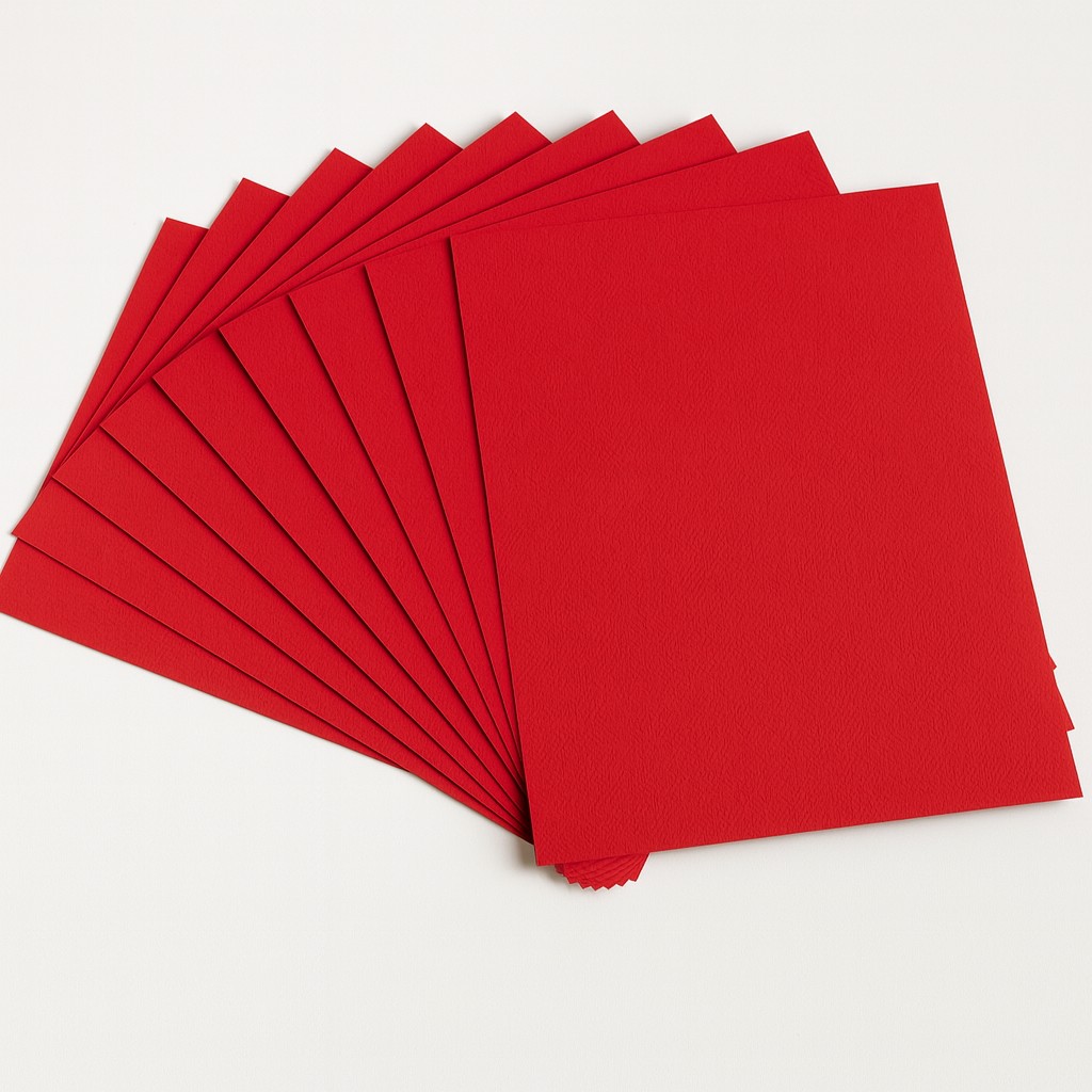 Tonkarton genarbt 50x70cm, 10 Bogen hochrot