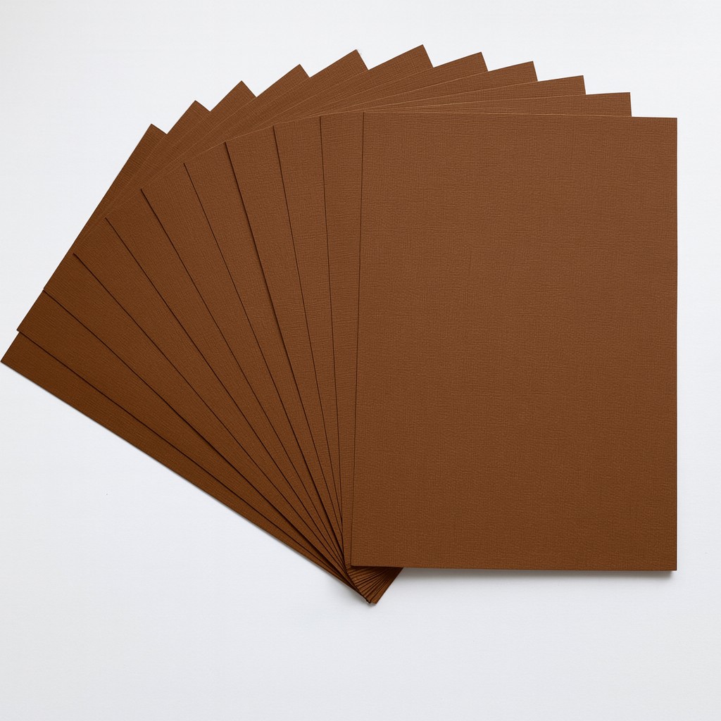 Tonkarton genarbt 50x70cm, 10 Bogen schokobraun