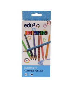 Buntstifte dreikant, 12 Stück, 3mm Mine edu³