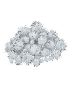 Pompons  7, 10, 15, 20, 25 mm, 75 Stk., weiß