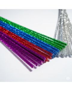 Chenilledraht 50 Stück, 5 metallic Farben sortiert