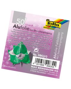 Alu-Faltblätter 12cm rund, 50 Blatt, sortiert
