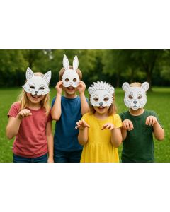 Kindermasken WALDTIERE, 6 Motiven sortiert