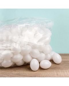 100 Kunststoffeier weiß 60x40mm