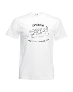 T-Shirt, weiß, Größe: 140 mit Druck Rakete