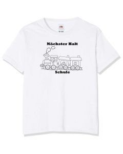 T-Shirt, weiß, Größe: 128 mit Druck Nächster Halt
