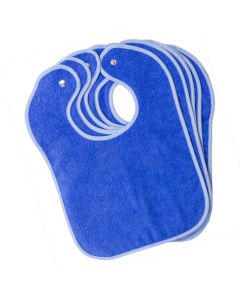 Lätzchen 30x50cm royalblau mit Druckknopf