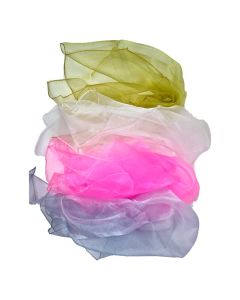 Jongliertücher, 12 Stk weiß, silber, gold, pink