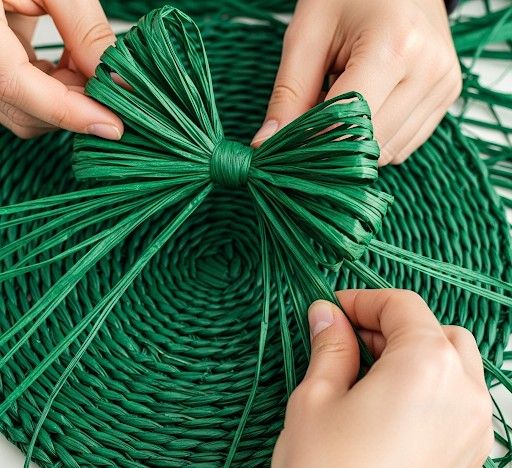 Raffia-Naturbast, 50g, smaragdgrün