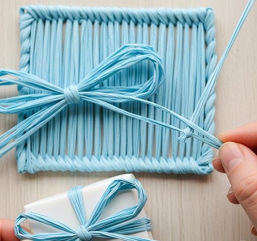 Edelbast 30m an einem Stück, himmelblau