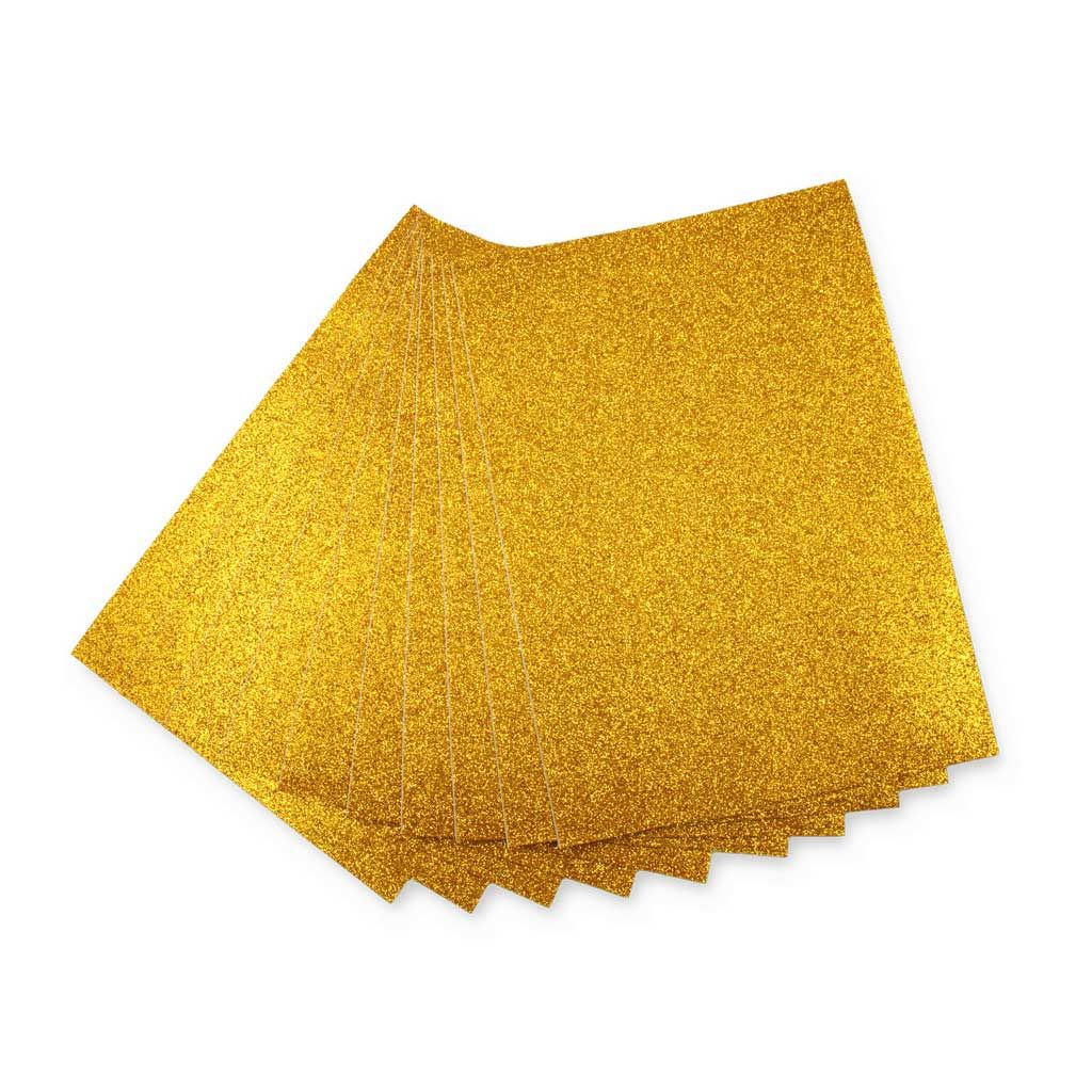 Glitter-Moosgummi, A4, 10 Bogen gold