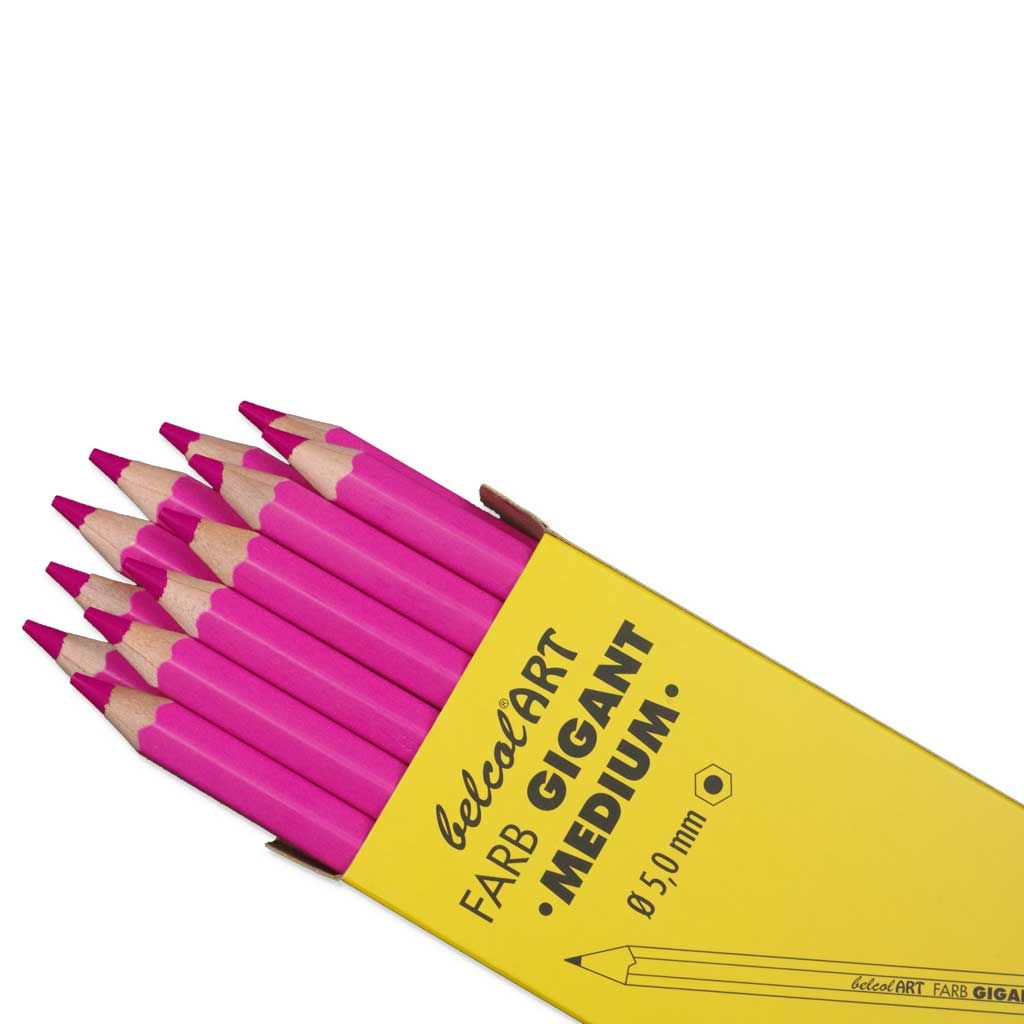 belcolART FARB GIGANT MEDIUM, 12 Stifte Pink