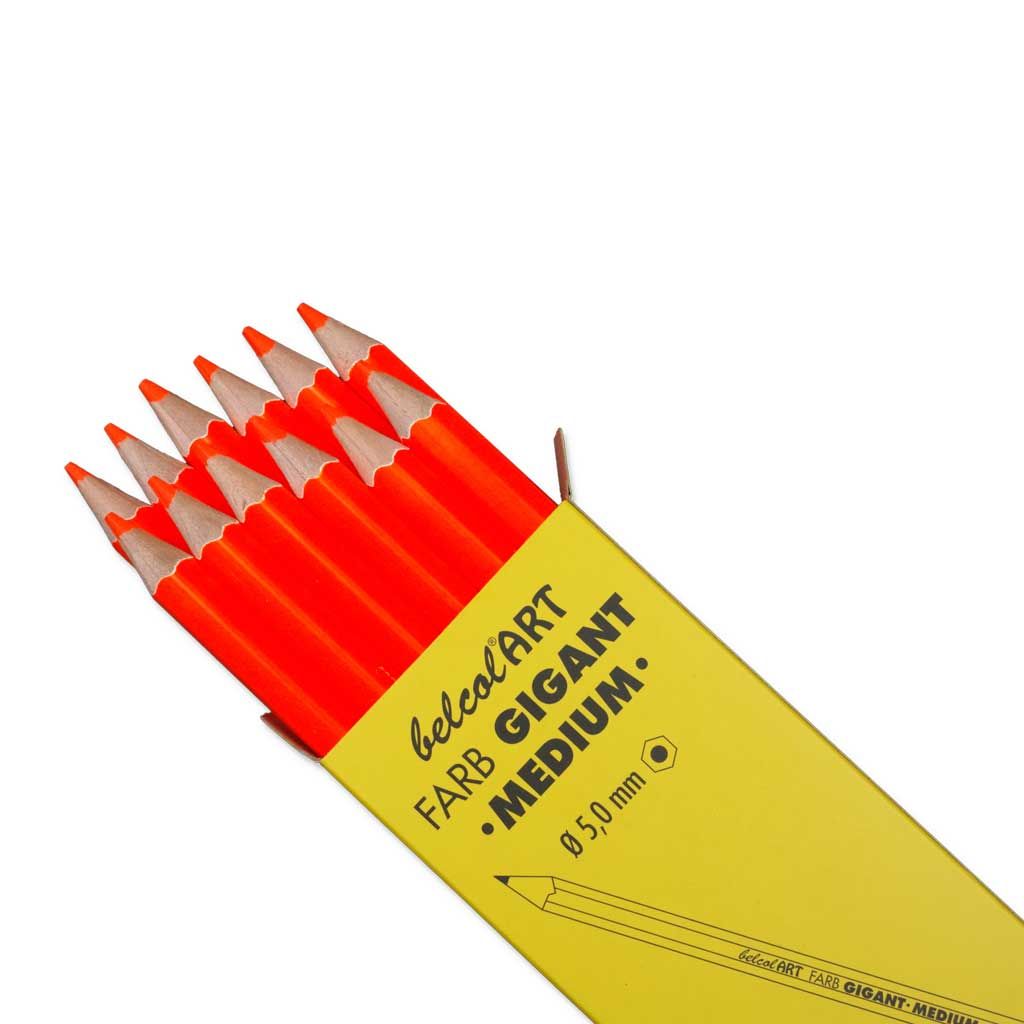 belcolART FARB GIGANT MEDIUM, 12 Stifte Neonorange
