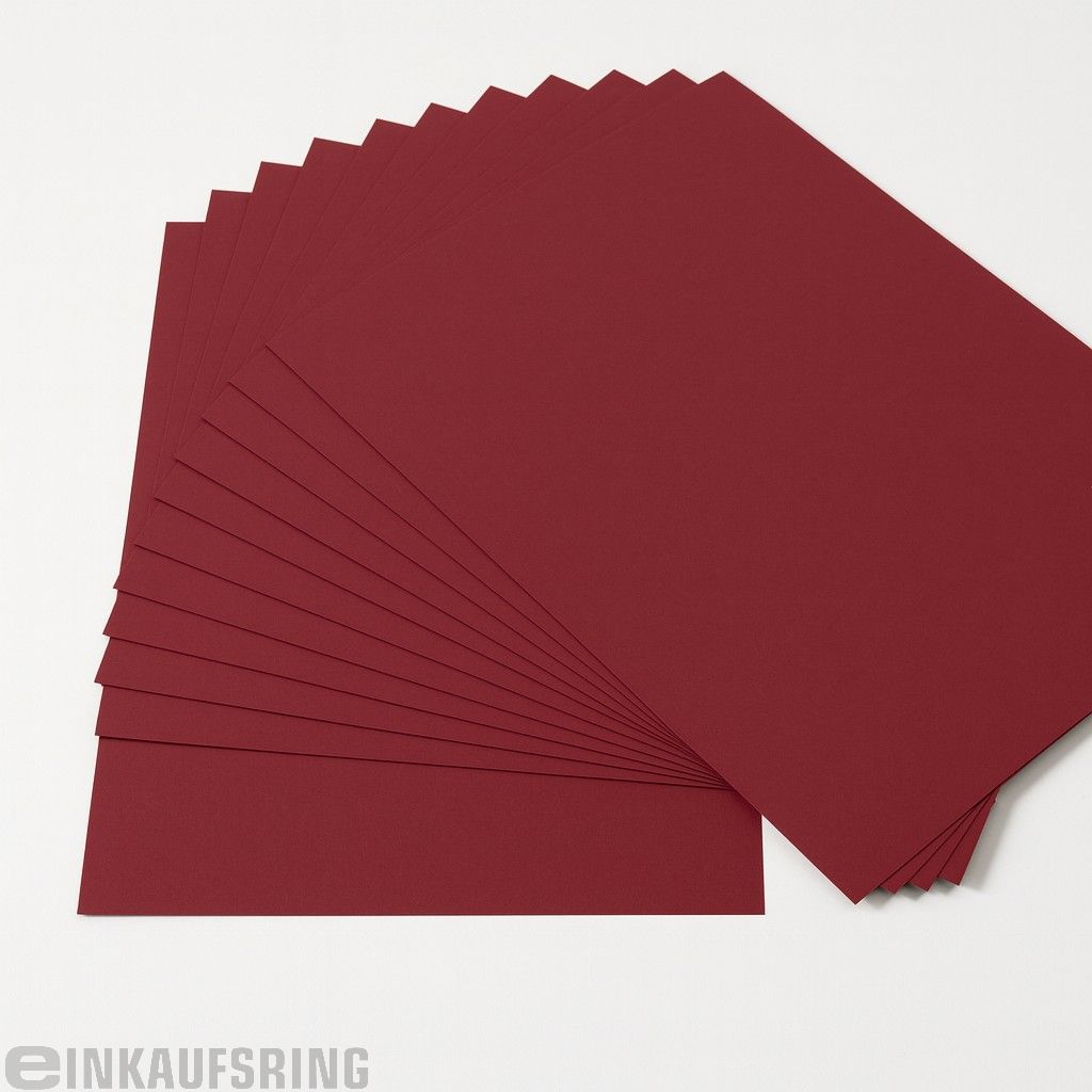 Tonpapier 130g/m², DIN A4, 100 Blatt dunkelrot